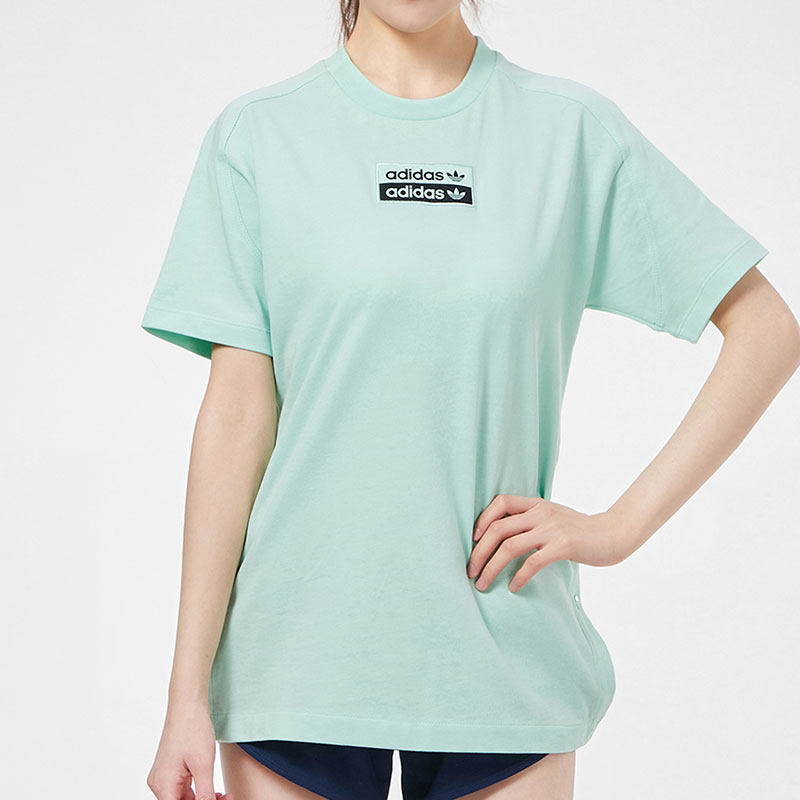 Adidas/阿迪达斯正品 新款三叶草短袖女半袖圆领宽松T恤GT5996