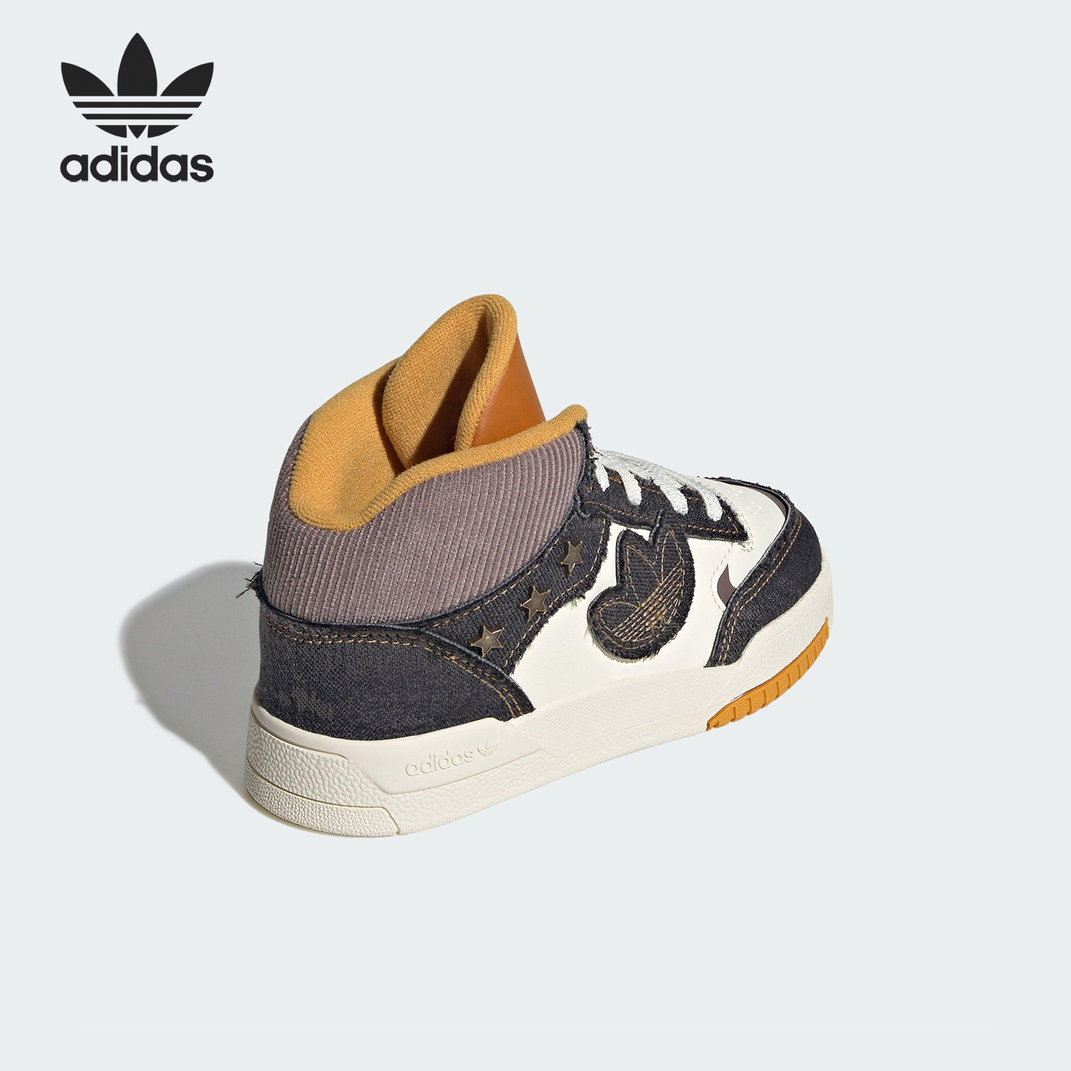 Adidas/阿迪达斯正品三叶草小童中帮系带耐磨休闲鞋JS2485