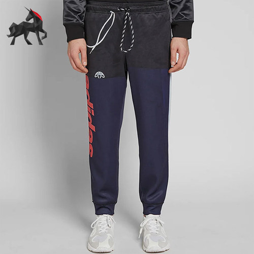 Adidas/阿迪达斯正品三叶草男士拼接宽松经典系带运动卫裤DT9487