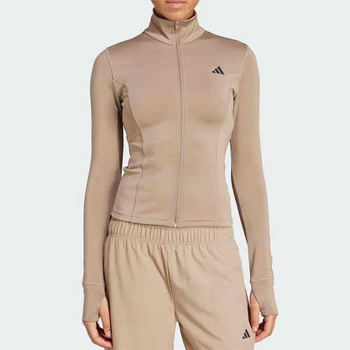 Adidas/阿迪达斯正品2025女士简约半高领健身运动修身外套JW2815
