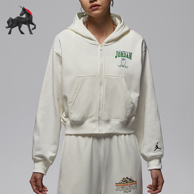 Nike/耐克正品JORDAN女士连帽宽松针织日常耐穿外套IO9536-133