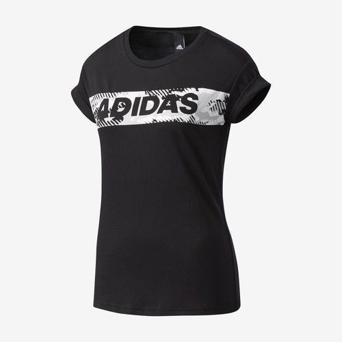 Adidas阿迪达斯正品女士短袖透气圆领字母休闲运动T恤BQ0962