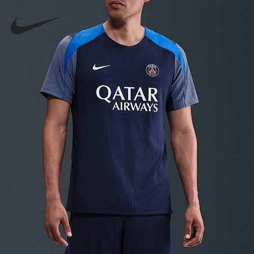 耐克男士透气拼接修身训练短袖