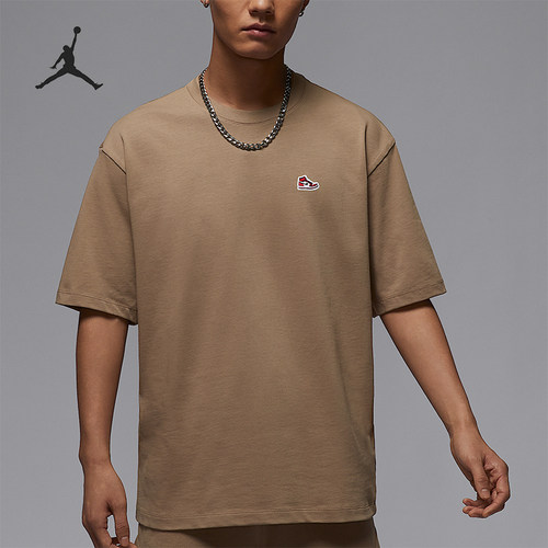 Nike/耐克正品JORDAN男士厚实刺绣针织休闲经典短袖HJ2327-240