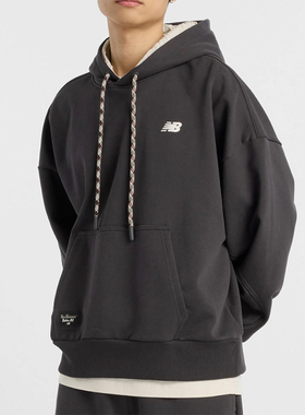 New Balance/NB正品运动男子宽松透气连帽卫衣套头衫AMT51391-BLK