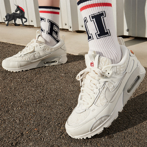 Nike/耐克正品Air Max 90女士系带气垫耐磨低帮运动鞋FZ3777-133