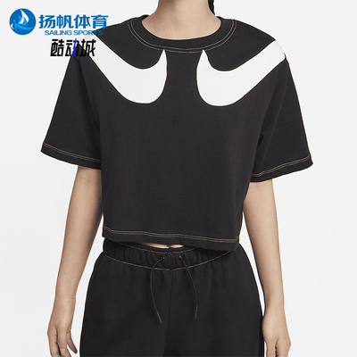 Nike/耐克正品2025女士日常圆领套头透气印花短款短袖DD5591-010