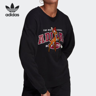 Adidas 26夏三叶草女子Disney小鹿斑比卫衣HE6831 阿迪达斯正品
