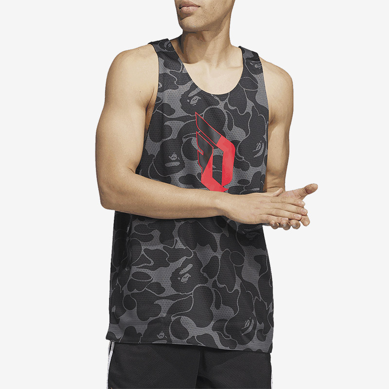 Adidas/阿迪达斯正品Bape男士双面篮球休闲训练无袖背心 JF1154
