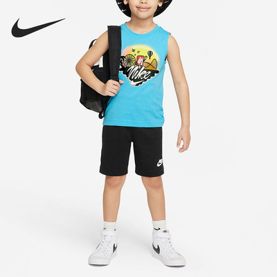 Nike/耐克官方正品夏季新款小童印花透气舒适运动套装FQ0567-010