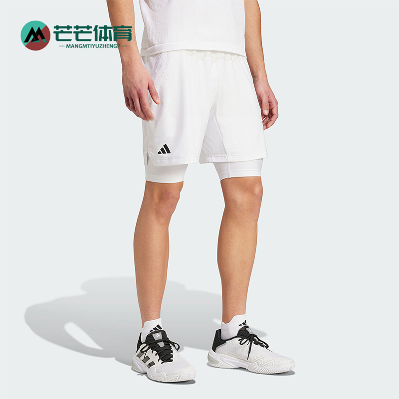 阿迪达斯男士简约系带运动短裤