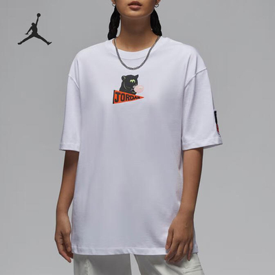 Nike/耐克官方正品JORDAN女士休闲印花宽松运动短袖T恤HM4894-100