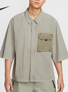 Nike/耐克正品2025夏季款男士口袋宽松经典翻领短袖HJ2955-320