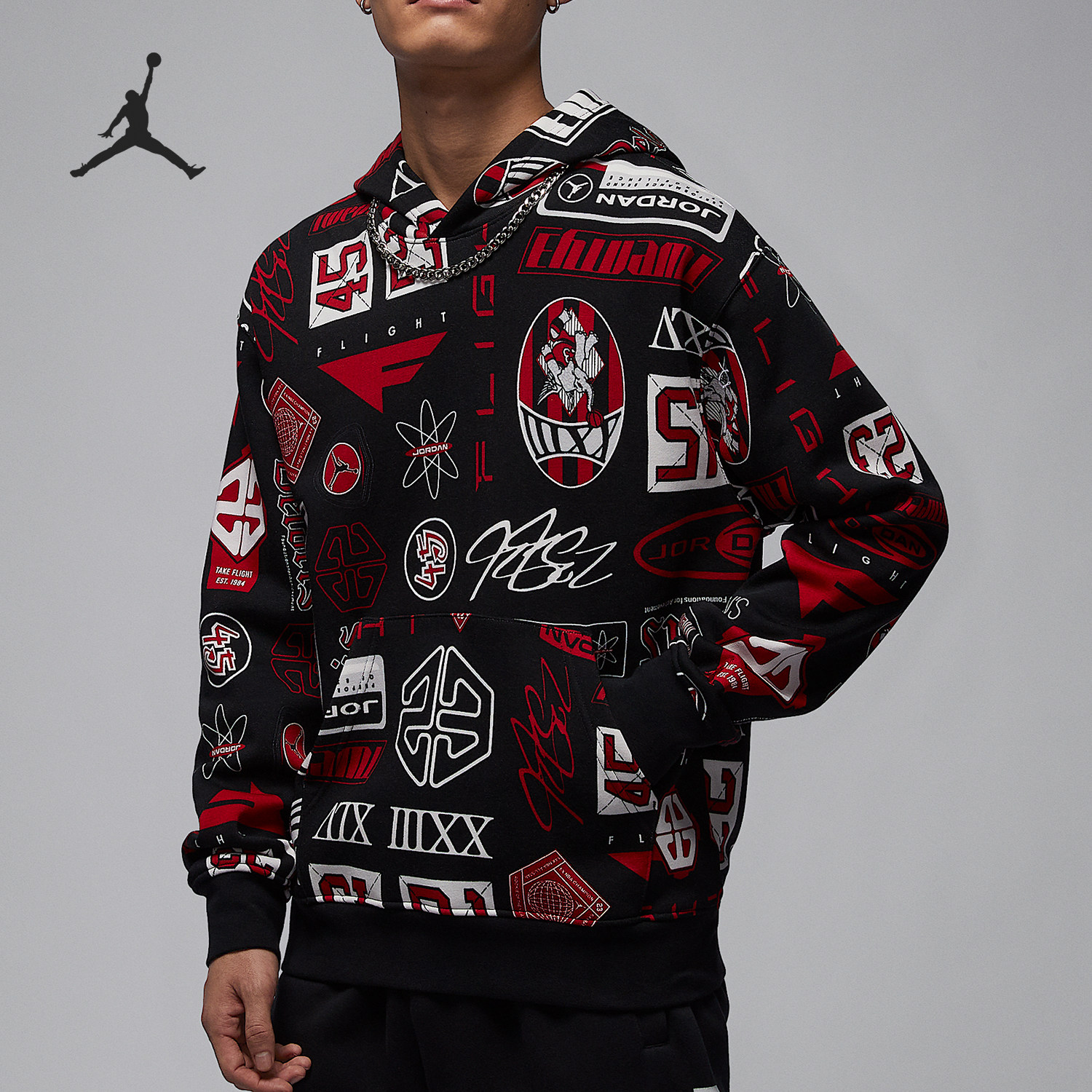 Nike/耐克官方正品JORDAN男士时尚潮流连帽卫衣套头衫HM7255-010