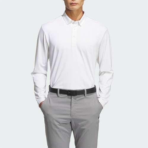 Adidas/阿迪达斯正品2025男士透气套头翻领运动长袖POLO衫JM7115