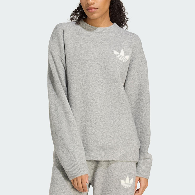 Adidas/阿迪达斯正品三叶草女士休闲圆领针织运动套头衫KF2341