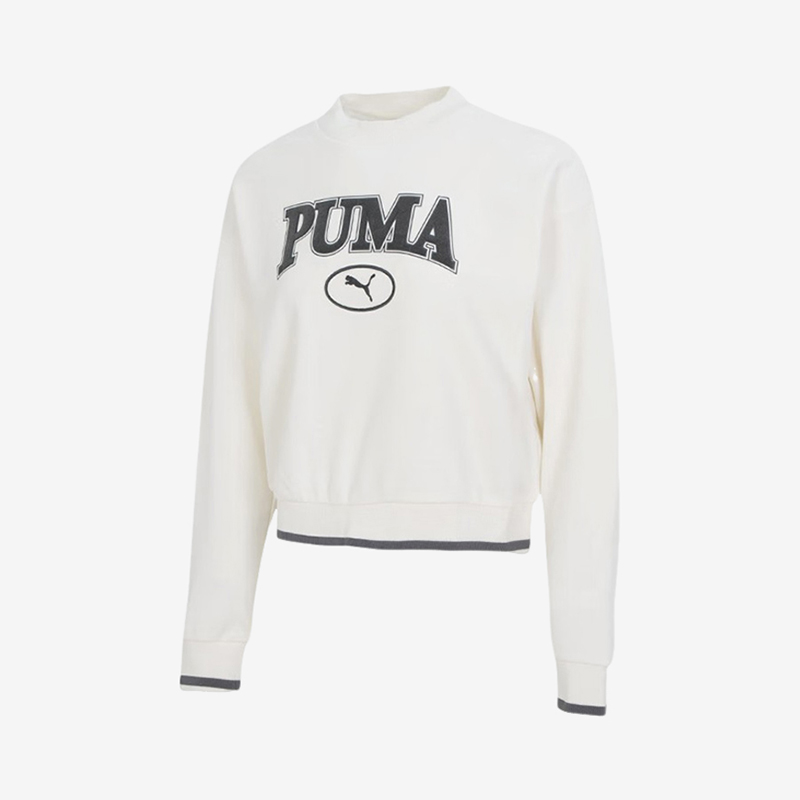 Puma/彪马正品2025女士针织短款圆领休闲套头卫衣623597-65