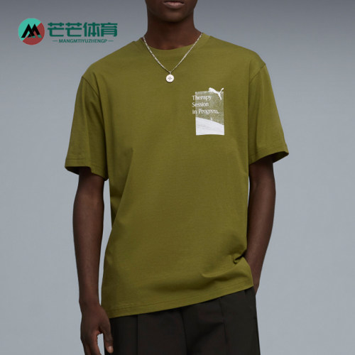 Puma/彪马正品男士印花图案运动圆领套头短袖T恤637402-33