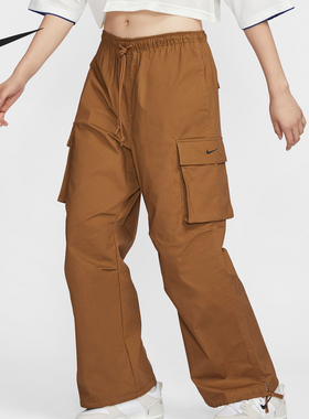 Nike/耐克正品新款女士宽松抽绳梭织运动休闲长裤FV7521-281