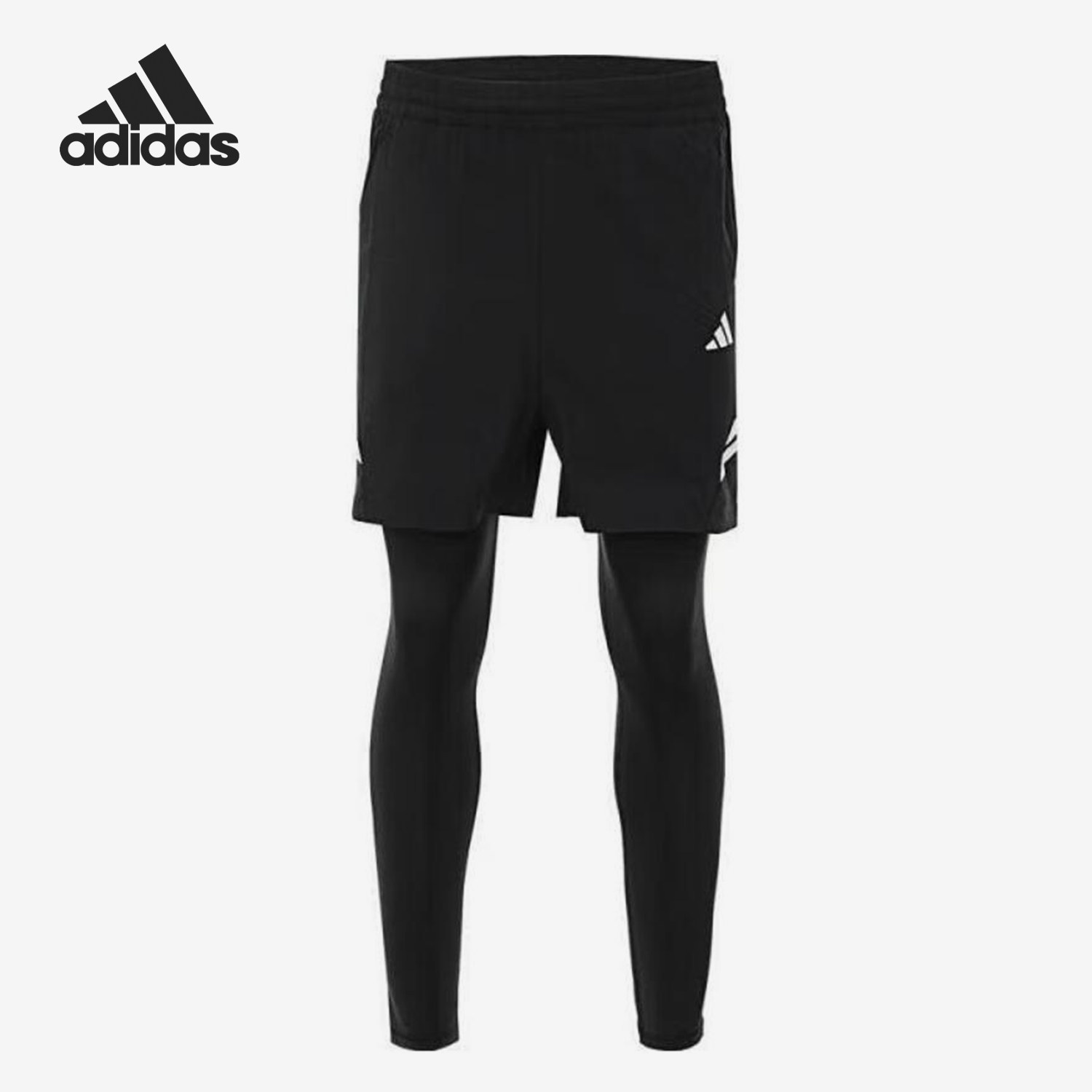 Adidas/阿迪达斯官方正品新款大童假两件运动训练紧身长裤JL6914