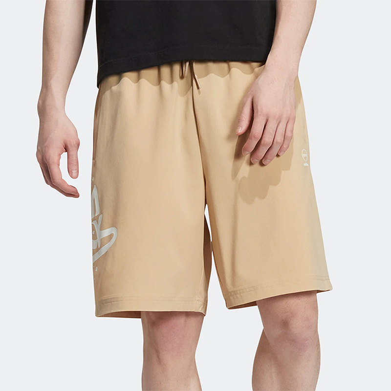 Adidas/阿迪达斯正品NEO男女系带宽松运动字母印花休闲短裤HM2032