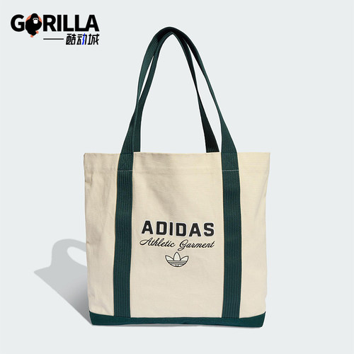 Adidas/阿迪达斯正品三叶草男女经典实用印花手拎托特包KF2041