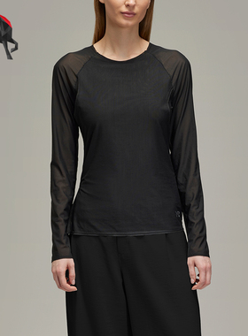Adidas/阿迪达斯正品Y-3女士时尚经典修身圆领长袖T恤JD1455