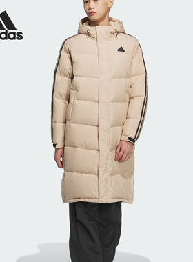 Adidas/阿迪达斯官方正品新款男女保暖.连帽长款鸭绒羽绒服JM9151