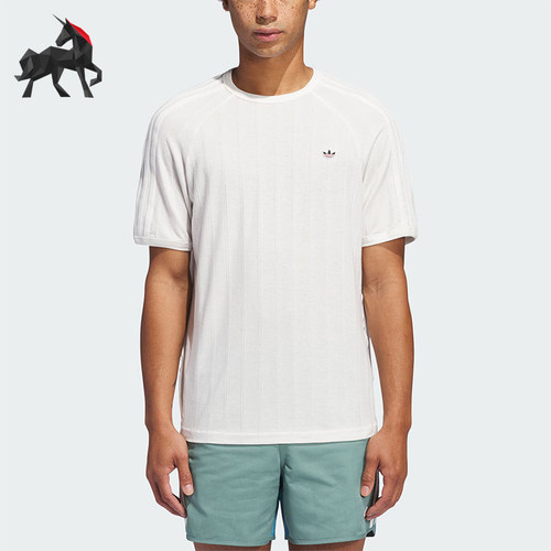 Adidas/阿迪达斯正品三叶草男女同款宽松简约短袖T恤JC8170