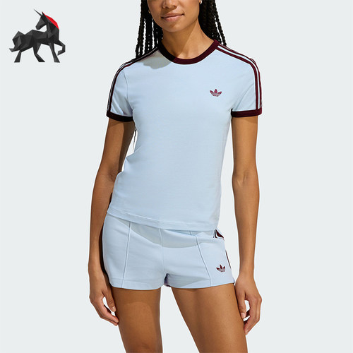 Adidas/阿迪达斯正品三叶草女士圆领经典修身透气运动短袖KD3684