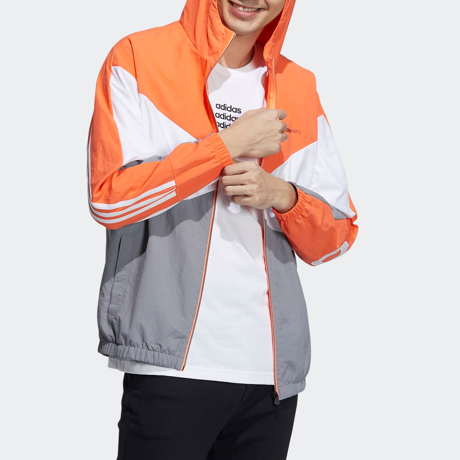 Adidas男子休闲运动外套防风