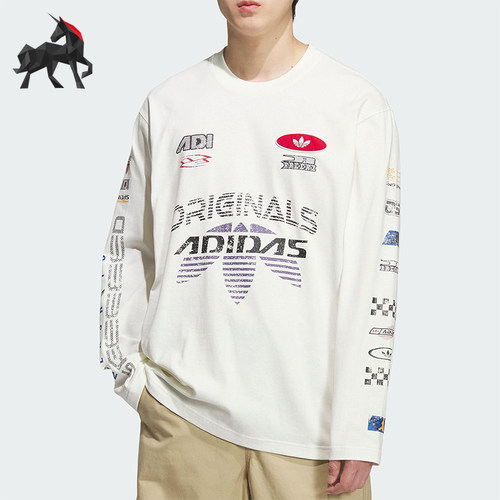 Adidas/阿迪达斯正品三叶草男士透气宽松运动赛车时尚长袖KH1200