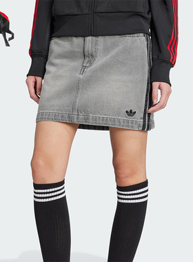 Adidas/阿迪达斯正品三叶草女士透气三条纹日常休闲短裙JW2657