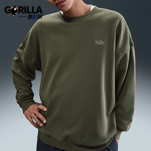 运动复古宽松圆领柔软针织卫衣IB8360 Club男士 222 耐克正品 Nike
