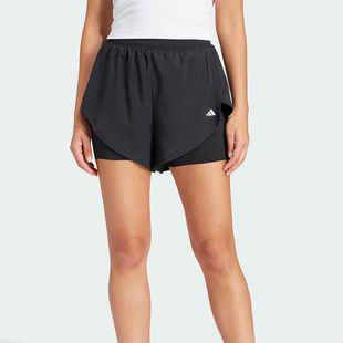 女士二合一健身运动短裤 Adidas 款 阿迪达斯正品 IQ2655 2025夏季