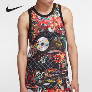 Nike/耐克正品休闲男子时尚潮流运动印花训练背心 CK1182-018
