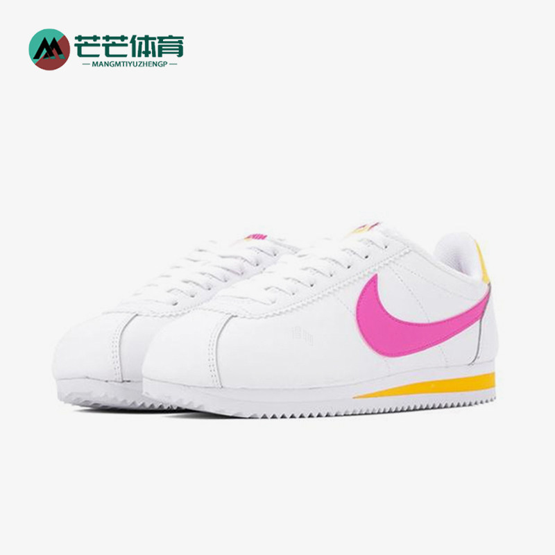 Nike/耐克正品CORTEZ阿甘新款女白黄色复古经典跑步鞋807471-112