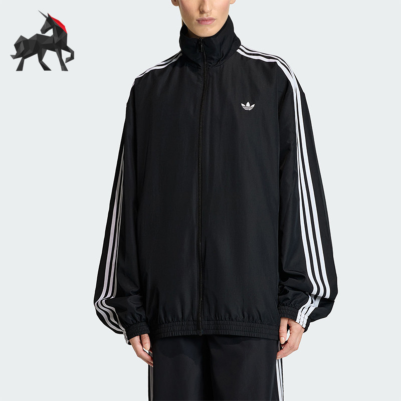 Adidas/阿迪达斯正品三叶草新款女黑白色街头经典夹克外套KD2894图片