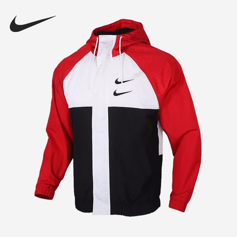 耐克双钩拼接休闲运动连帽夹克