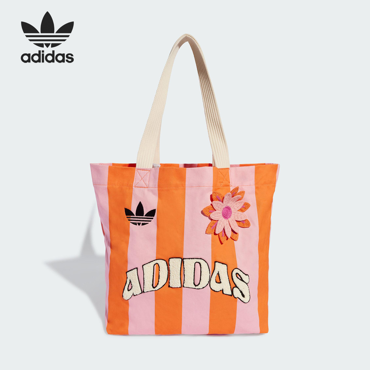 Adidas/阿迪达斯正品三叶草女士印花时尚运动帆布包KB8507