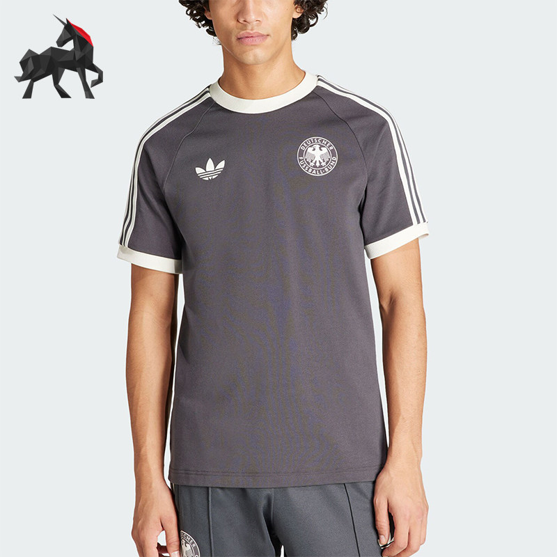 Adidas/阿迪达斯正品三叶草男士复古足球圆领短袖球衣IU2103