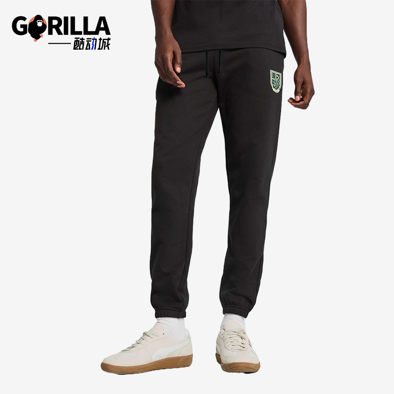 Puma/彪马正品2025年新款男士经典运动印花抽绳针织长裤631886-01