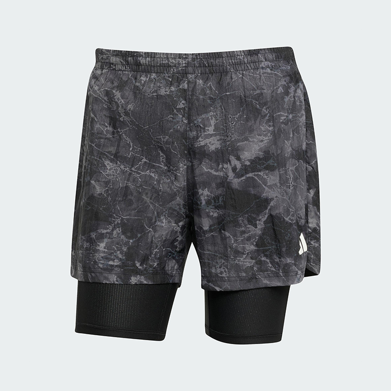 Adidas/阿迪达斯正品2025夏季款男士透气跑步二合一短裤JN9680