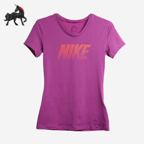 Nike/耐克正品女士舒适休闲运动透气修身短袖T恤725748-556