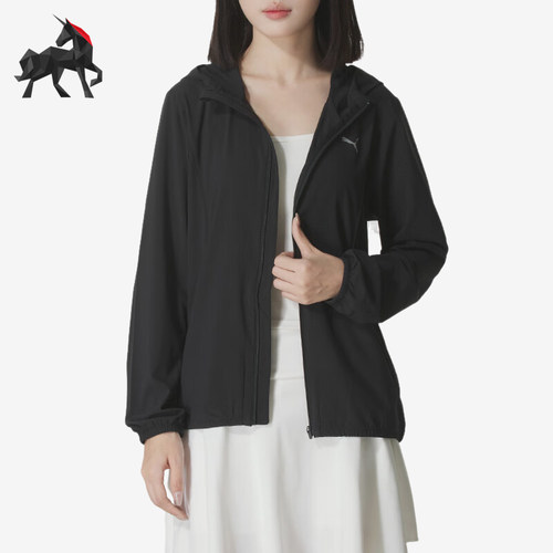 Puma/彪马正品2025女士耐穿连帽跑步透气运动梭织外套527265-01
