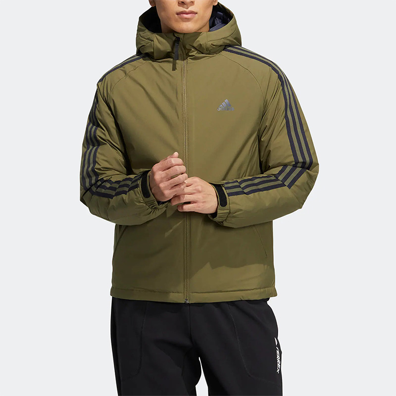 阿迪达斯男子户外保暖连帽羽绒服
