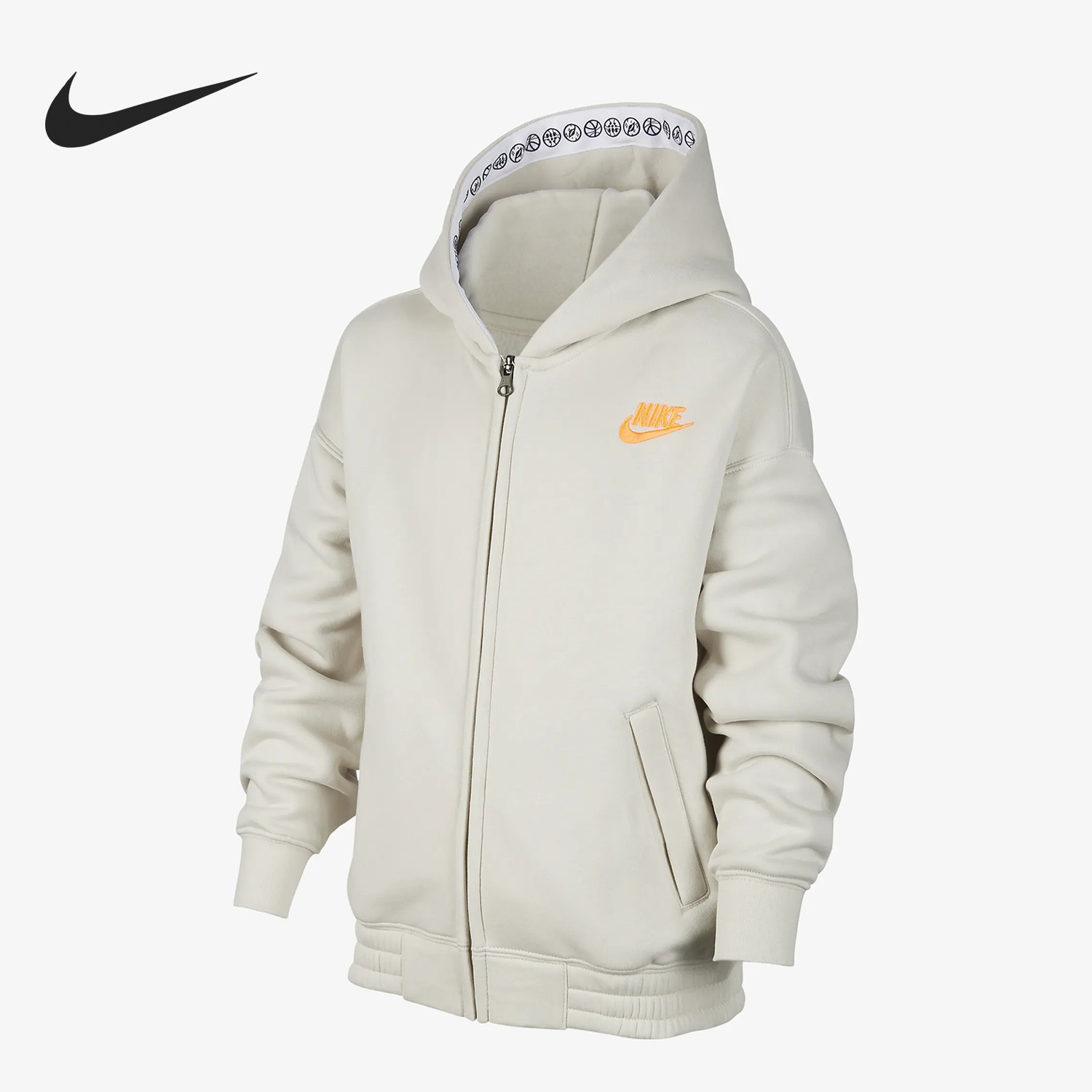 Nike/耐克正品秋冬新款大童运动加绒休闲连帽外套DQ8802-072