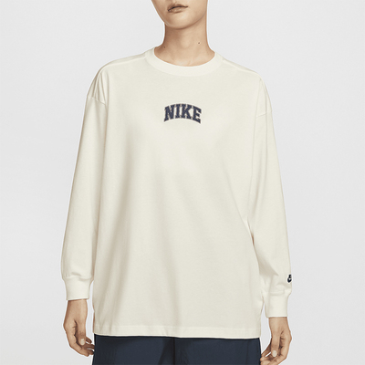 耐克女士简约保暖印花宽松卫衣