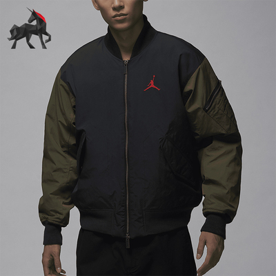 耐克男士运动拼接印花保暖棉服