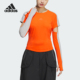 阿迪达斯正品 FUSTL TEE Adidas 女士二合一休闲长袖 T恤JJ1574